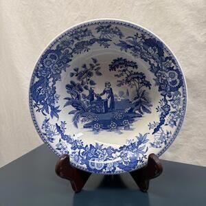 Spode Blue Room “Girl At Well” Vegetable /Fruit Bowl 8” X2” Transferware Willow